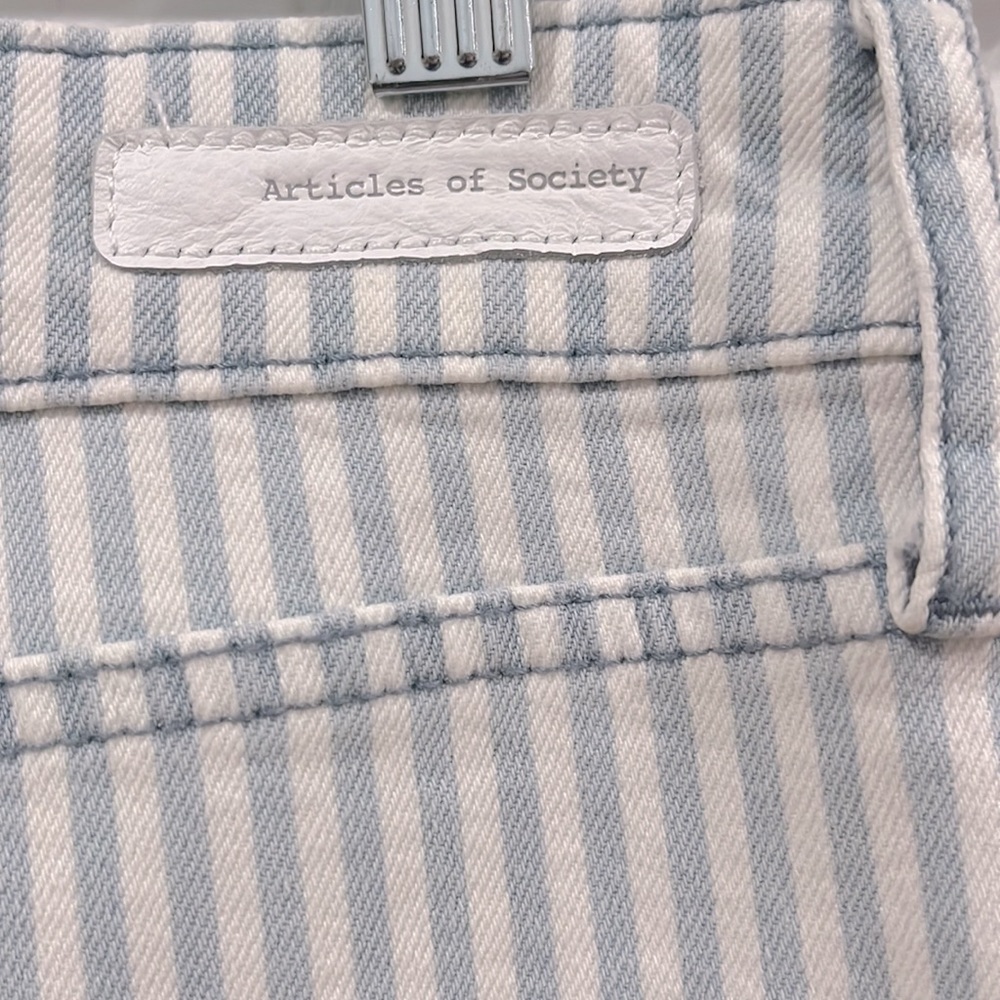 Articles of Society Rene Striped Straight Leg Crop Jeans, Size 29, NWT - Picture 8 of 13